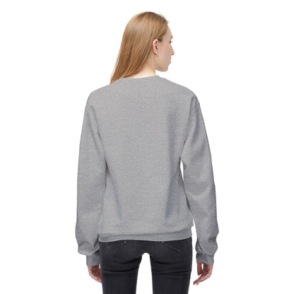 Downhill Ski Cozy Sweatshirt in grey worn by female model - back side