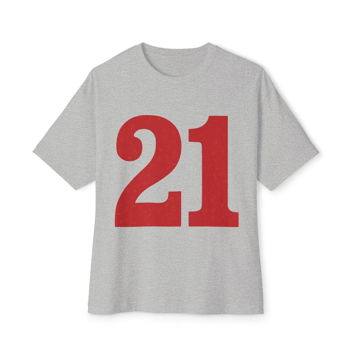 Oversized Tee '21' Bold Design Unisex Casual Vintage Fashion Shirt