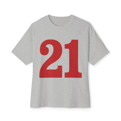 Oversized Tee '21' Bold Design Unisex Casual Vintage Fashion Shirt