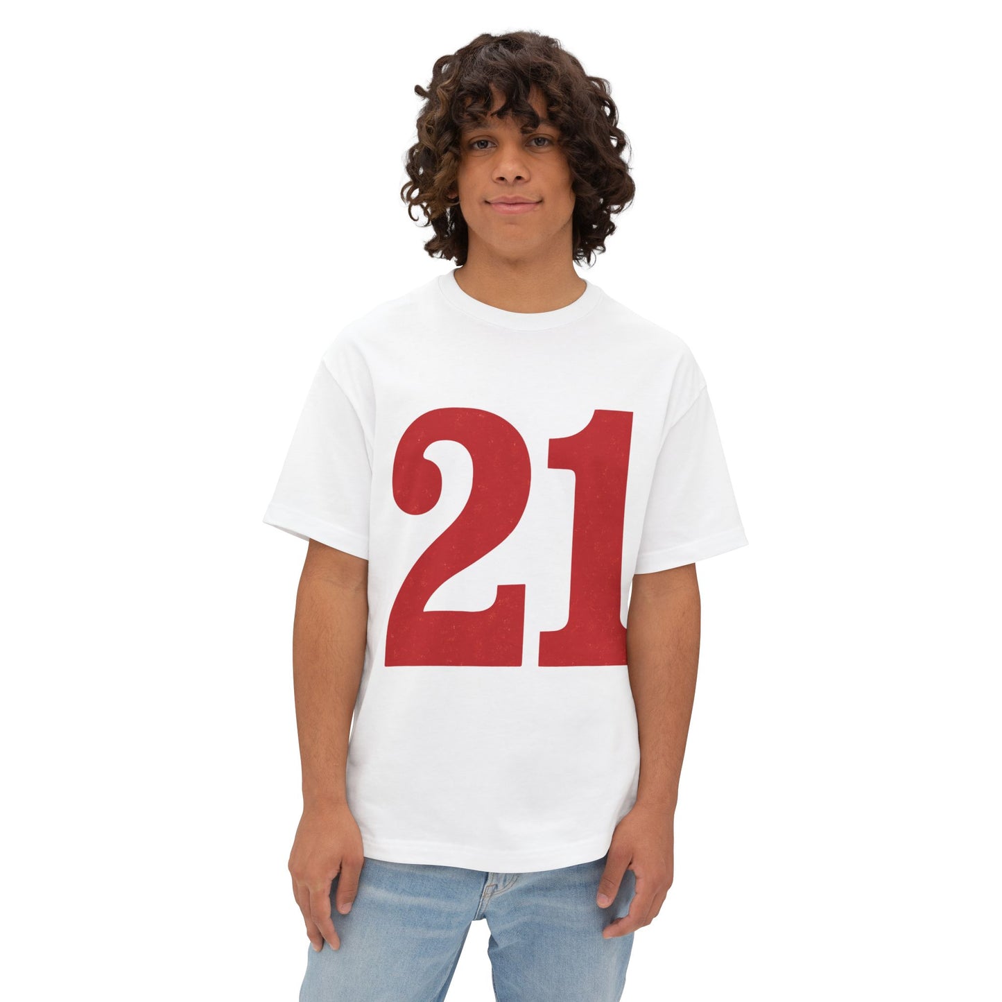 Oversized Tee '21' Bold Design Unisex Casual Vintage Fashion Shirt