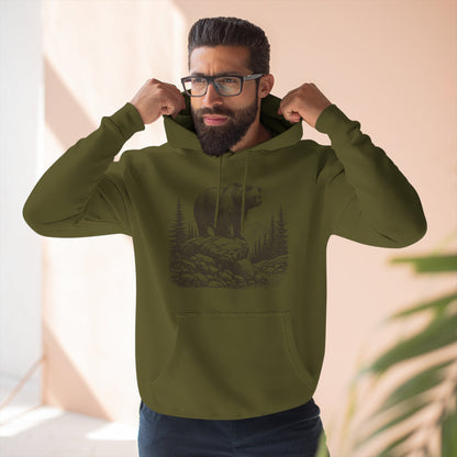 Bear in Mountains Warm Hoodie Sweatshirt