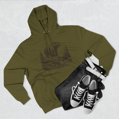 Bear in Mountains Warm Hoodie Sweatshirt