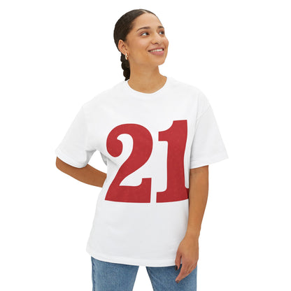 Oversized Tee '21' Bold Design Unisex Casual Vintage Fashion Shirt