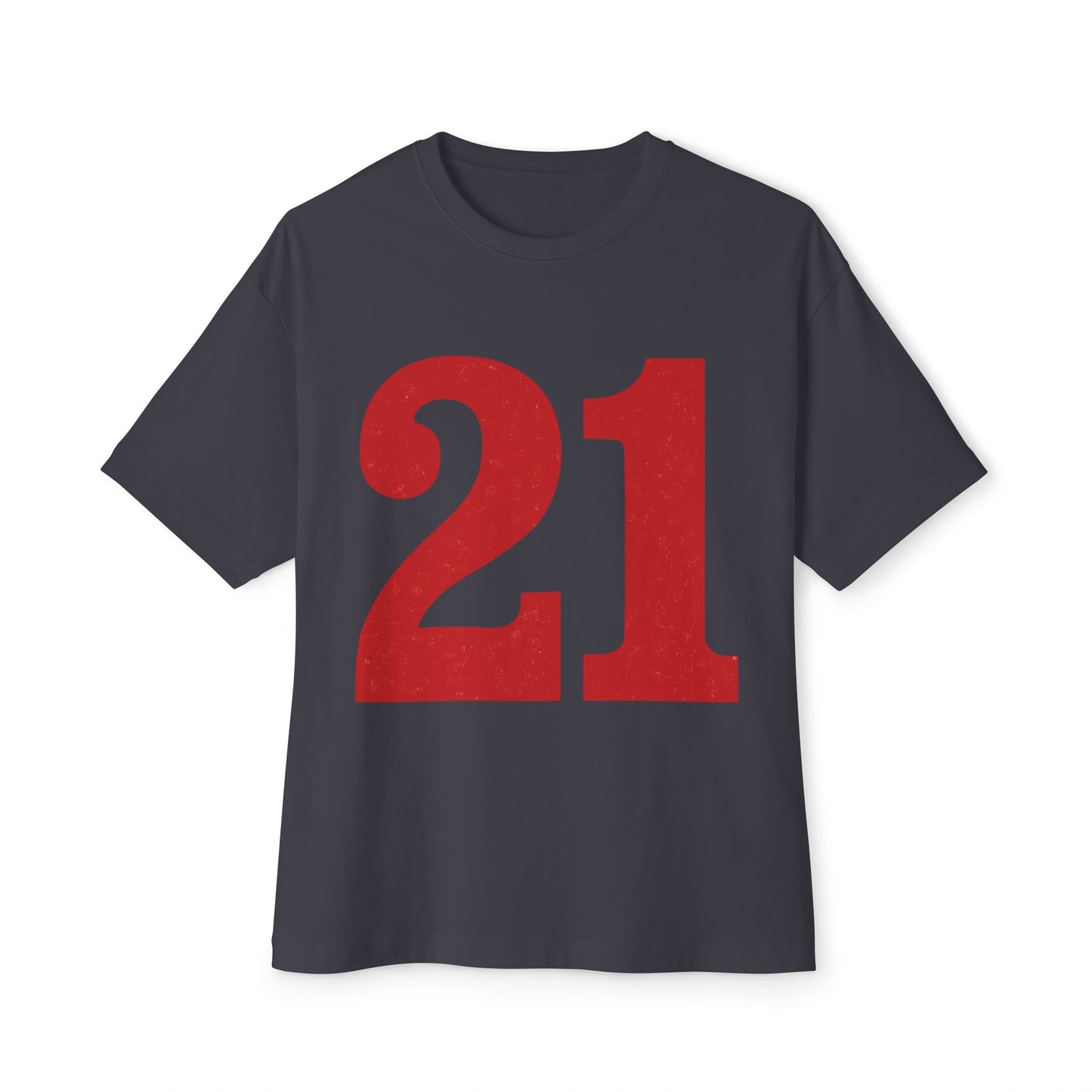 Oversized Tee '21' Bold Design Unisex Casual Vintage Fashion Shirt