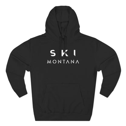Black hoodie with 'SKI MONTANA' text on a white background