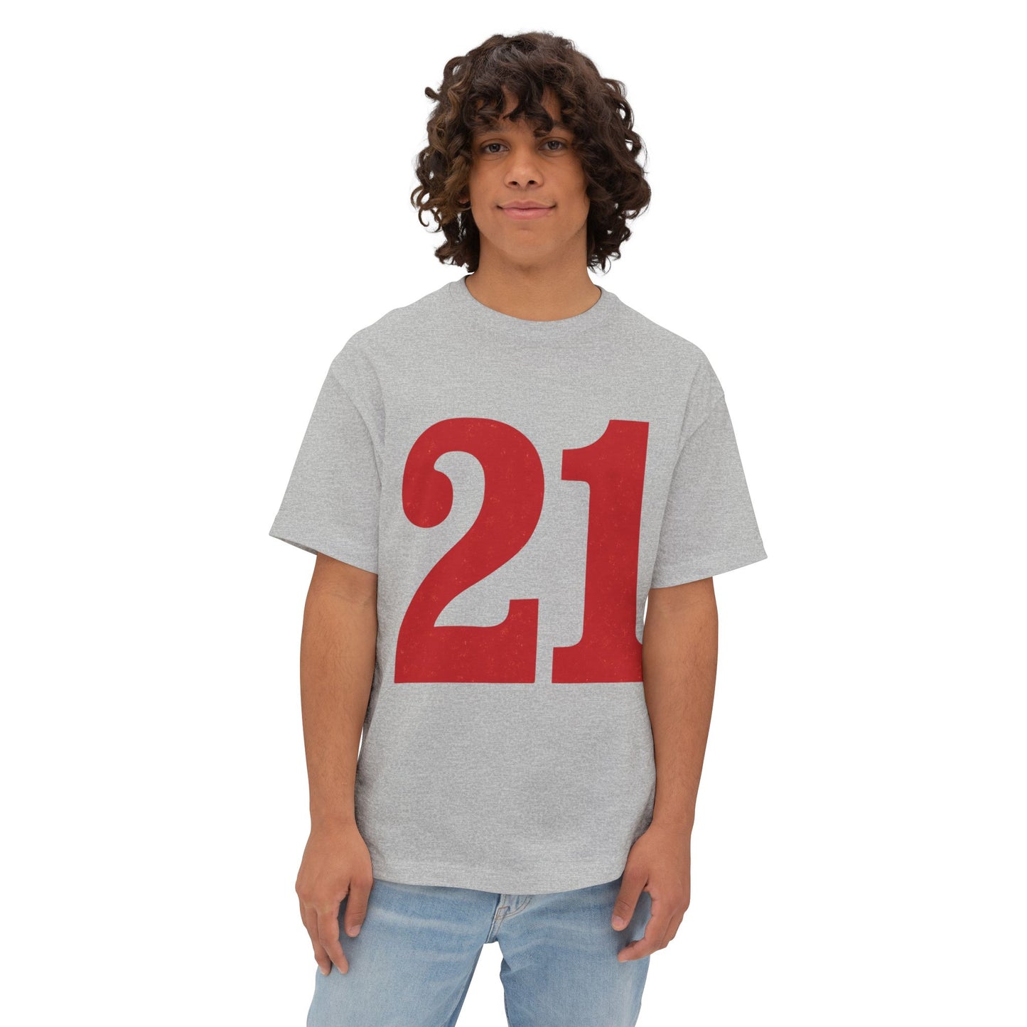 Oversized Tee '21' Bold Design Unisex Casual Vintage Fashion Shirt