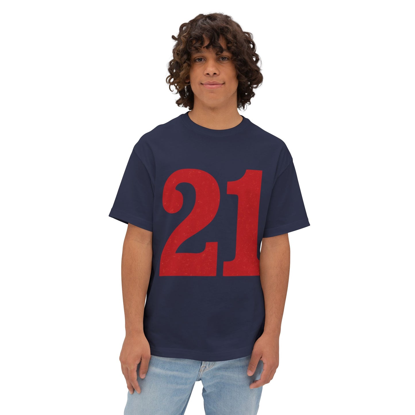 Oversized Tee '21' Bold Design Unisex Casual Vintage Fashion Shirt