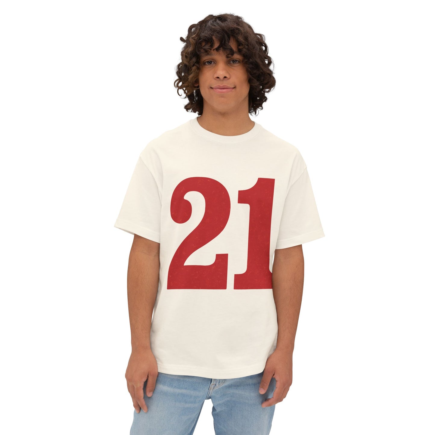 Oversized Tee '21' Bold Design Unisex Casual Vintage Fashion Shirt