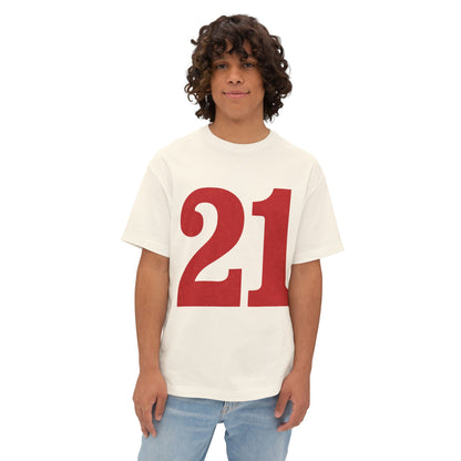 Oversized Tee '21' Bold Design Unisex Casual Vintage Fashion Shirt