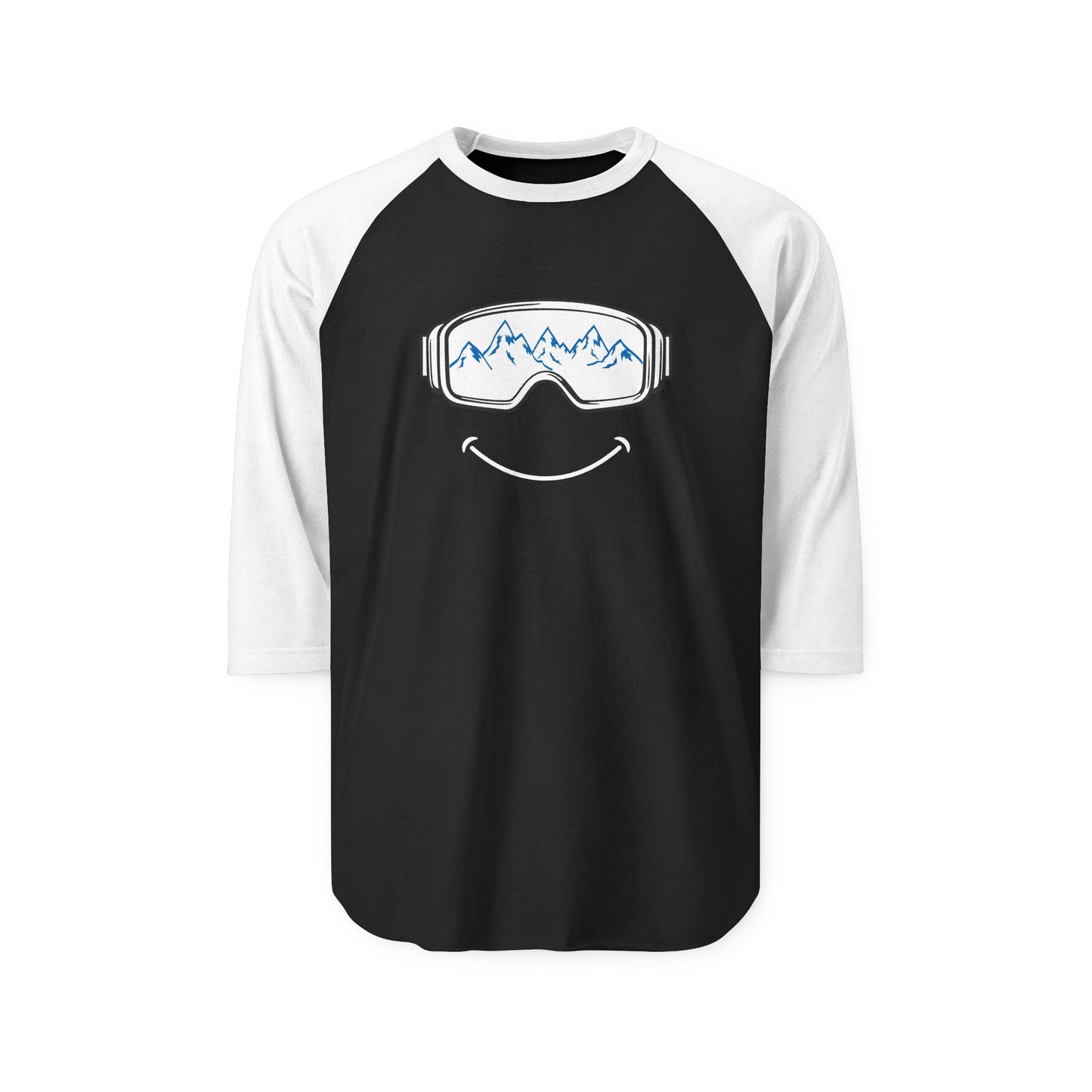 Ski Tee Raglan Shirt - Mountain Smiles Unisex Outdoor Adventures Top