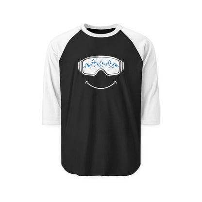 Ski Tee Raglan Shirt - Mountain Smiles Unisex Outdoor Adventures Top