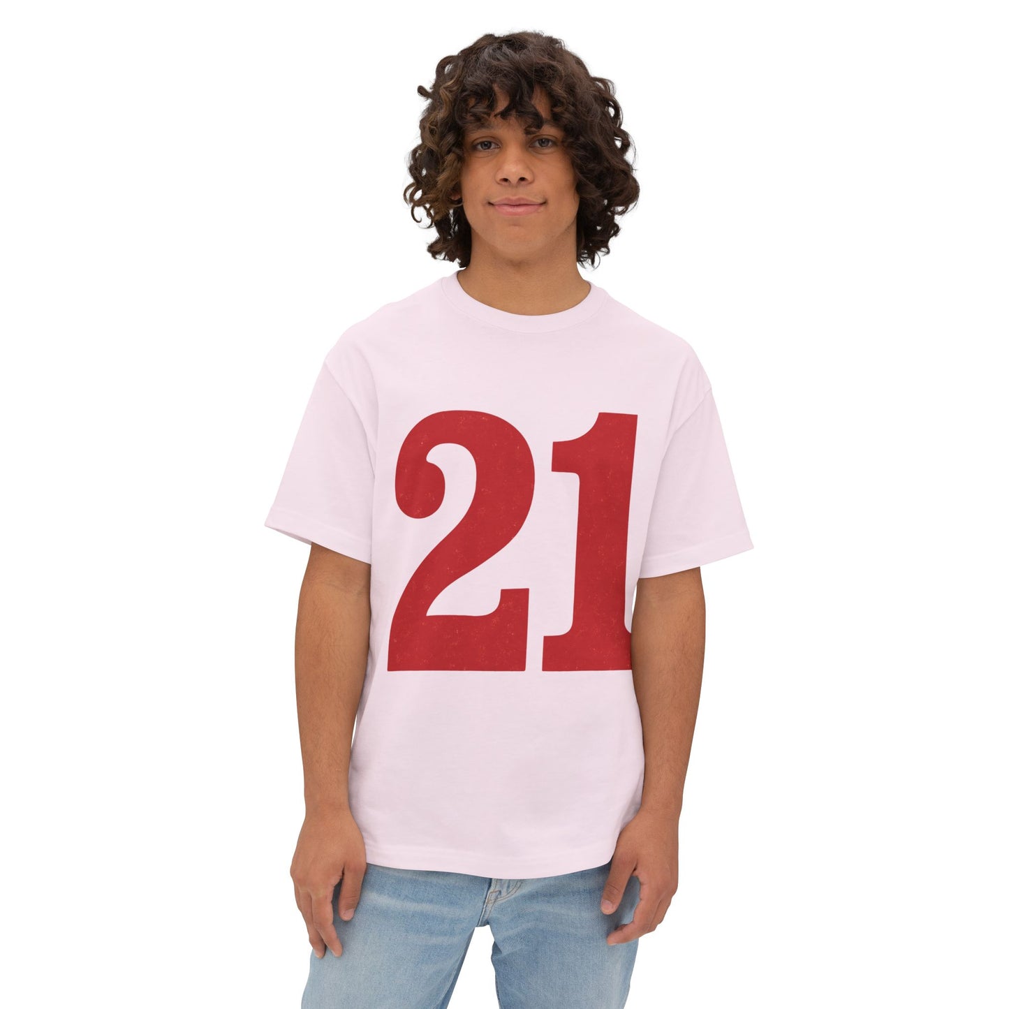 Oversized Tee '21' Bold Design Unisex Casual Vintage Fashion Shirt