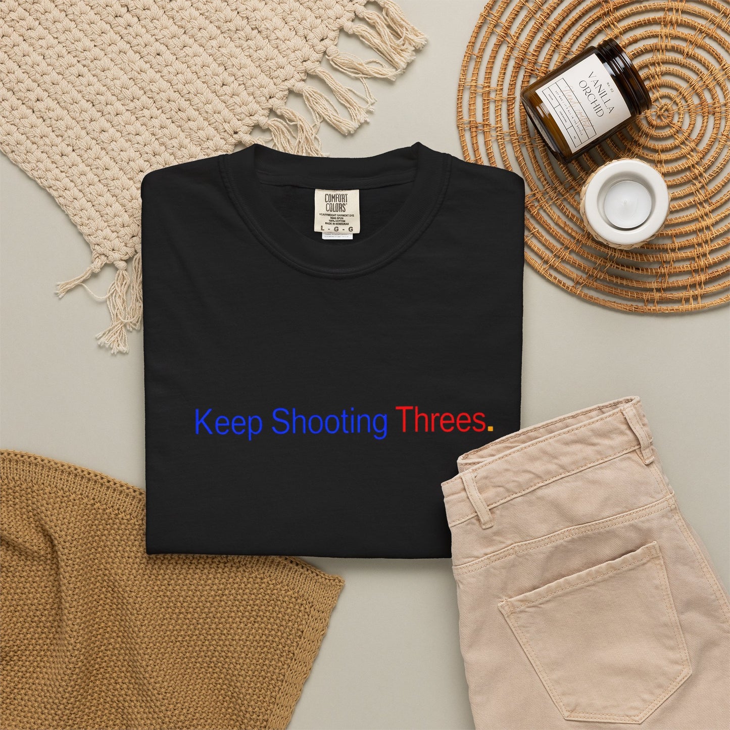 Keep Shooting Threes Basketball T-Shirt — Motivational Hoop Tee