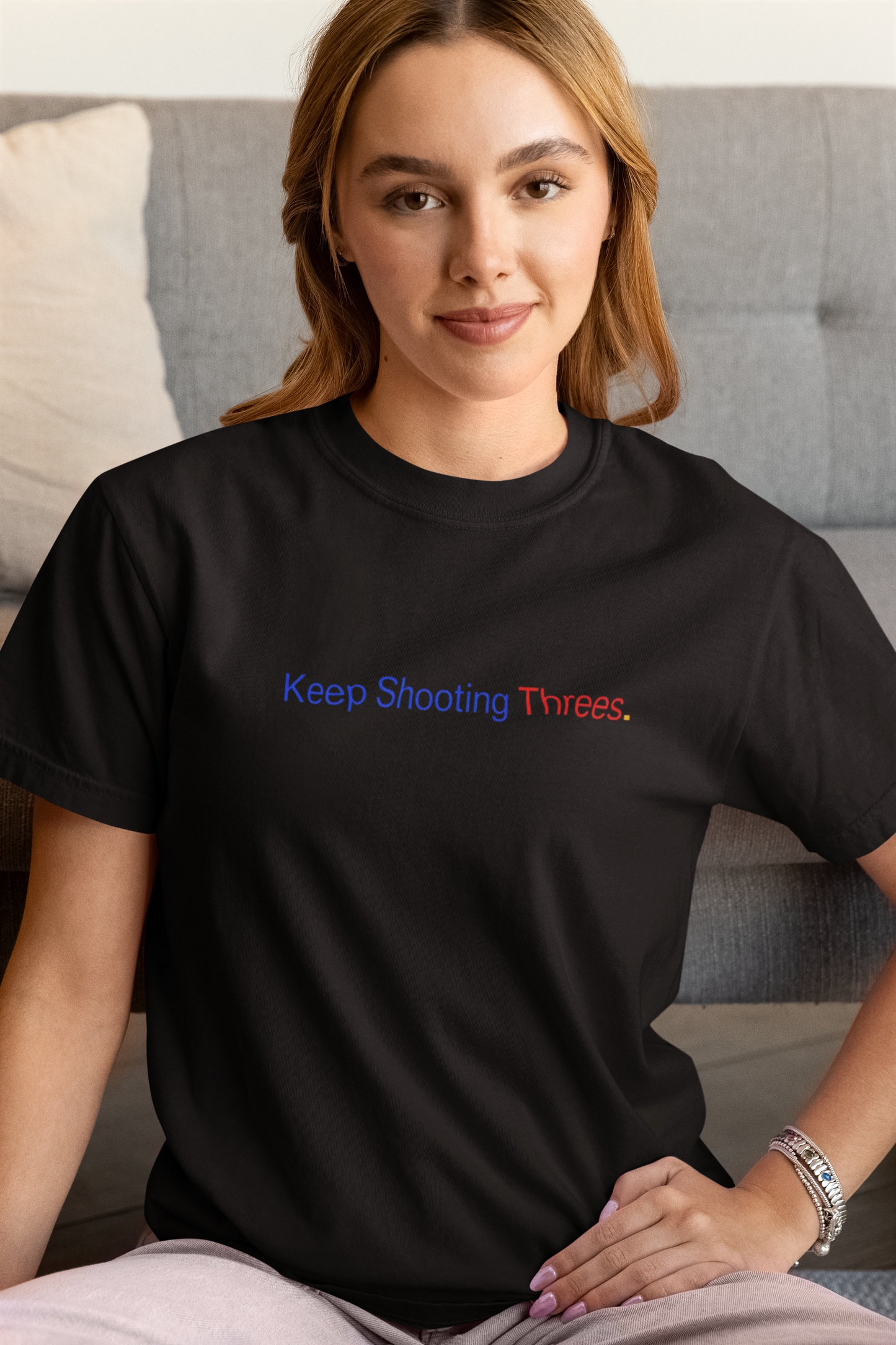 Keep Shooting Threes Basketball T-Shirt — Motivational Hoop Tee