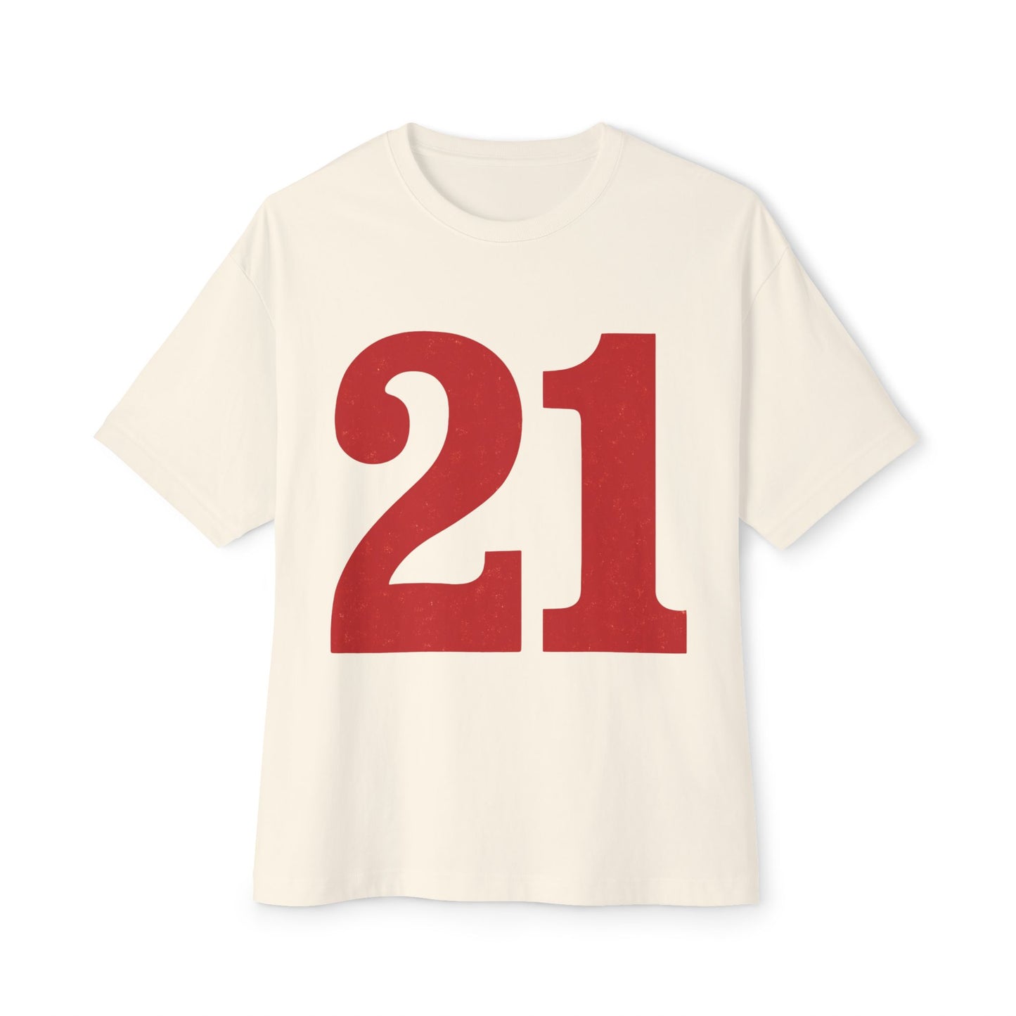Oversized Tee '21' Bold Design Unisex Casual Vintage Fashion Shirt