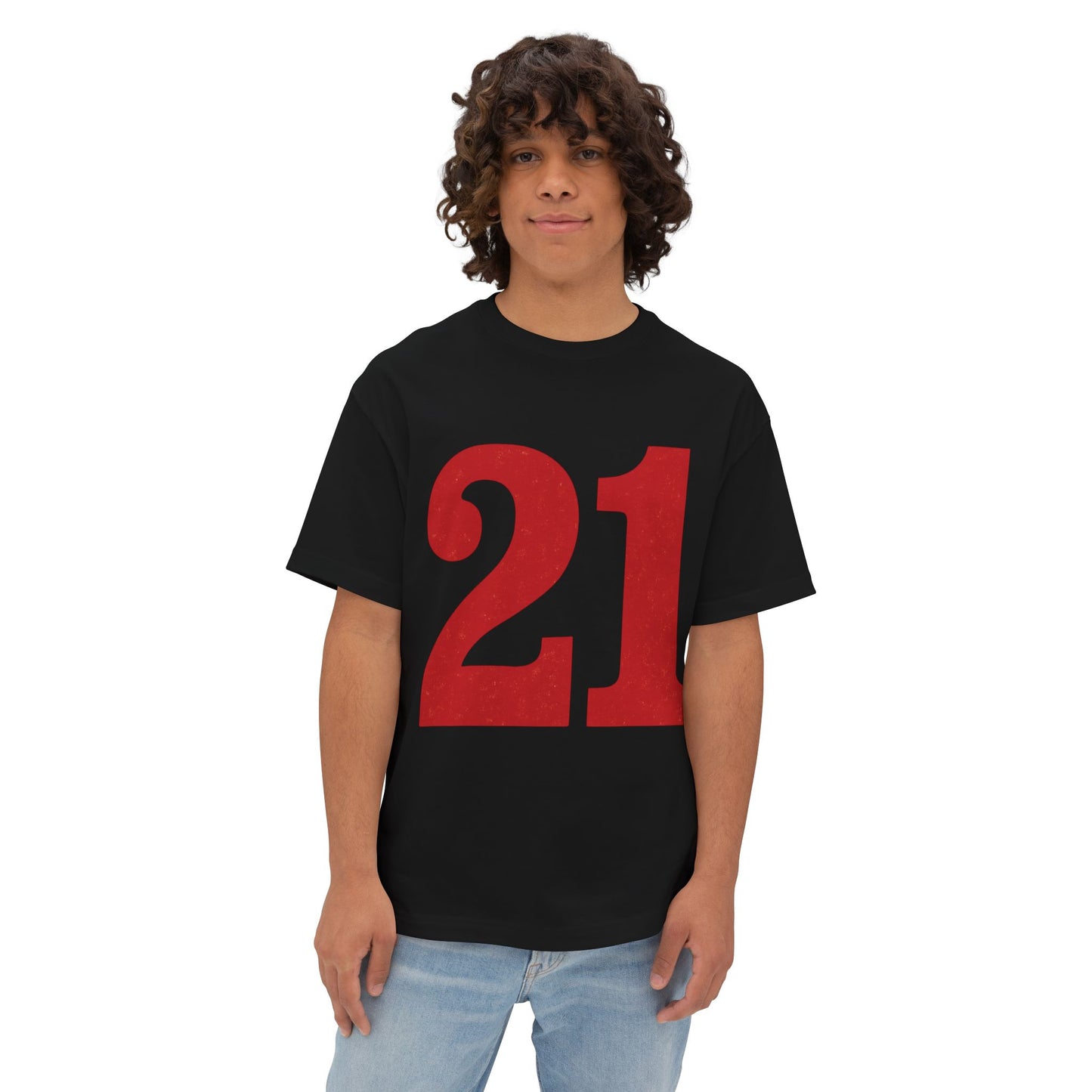 Oversized Tee '21' Bold Design Unisex Casual Vintage Fashion Shirt