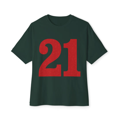 Oversized Tee '21' Bold Design Unisex Casual Vintage Fashion Shirt