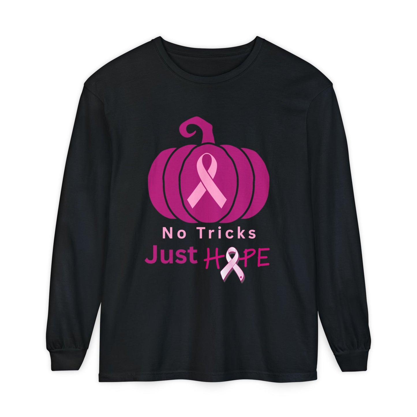 Halloween Breast Cancer Awareness Hope Long-Sleeve Tee - Unisex