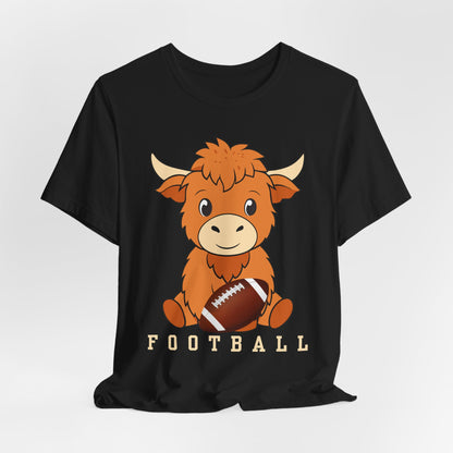 Cute Football Highland Cow Tee