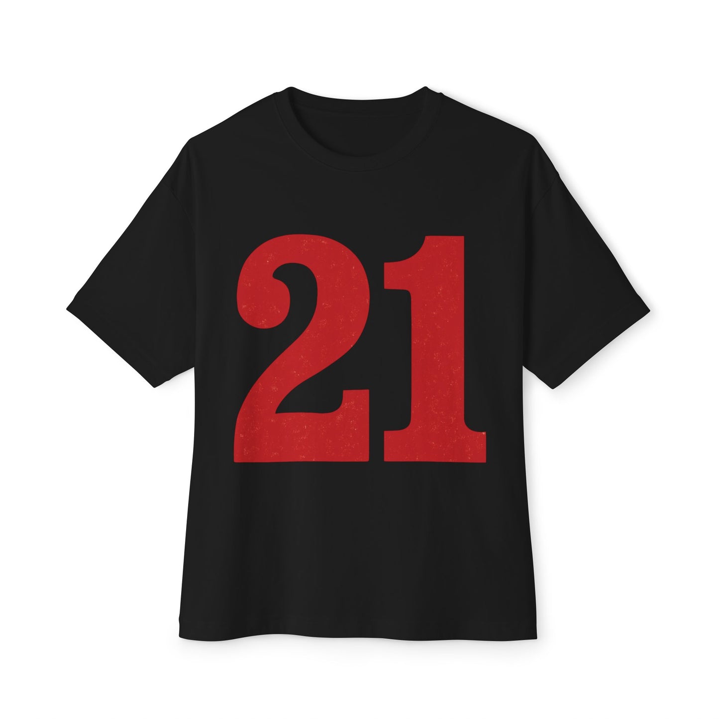 Oversized Tee '21' Bold Design Unisex Casual Vintage Fashion Shirt