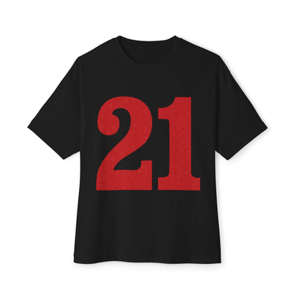Oversized Tee '21' Bold Design Unisex Casual Vintage Fashion Shirt