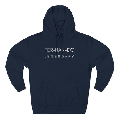 Fernando Legendary three-panel fleece hoodie in navy - front view