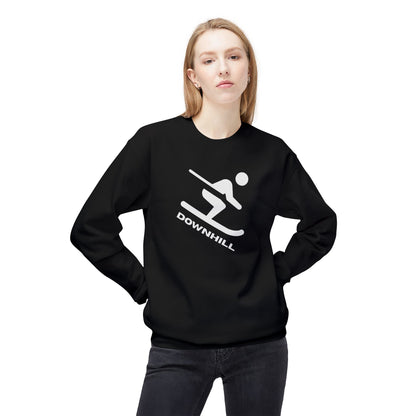 Downhill Ski Cozy Sweatshirt in black worn by female model - front view
