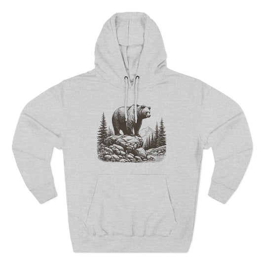 Bear in Mountains Warm Hoodie Sweatshirt