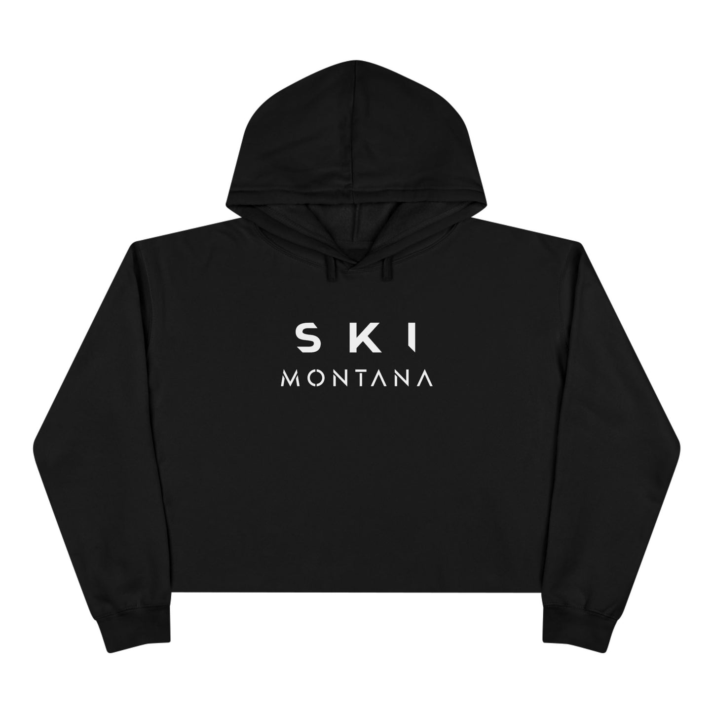 Ski Montana vintage graphic hoodie in black - front view