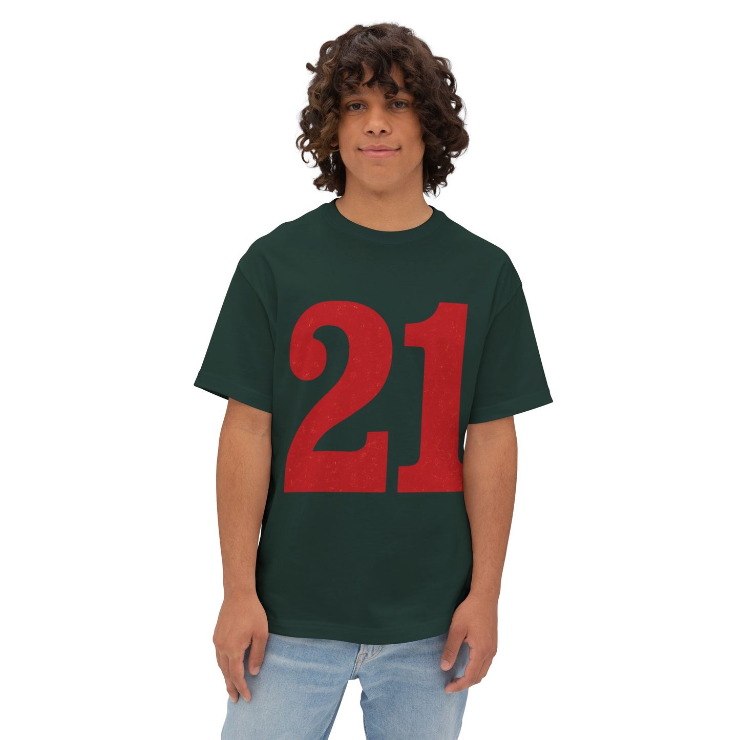 Oversized Tee '21' Bold Design Unisex Casual Vintage Fashion Shirt
