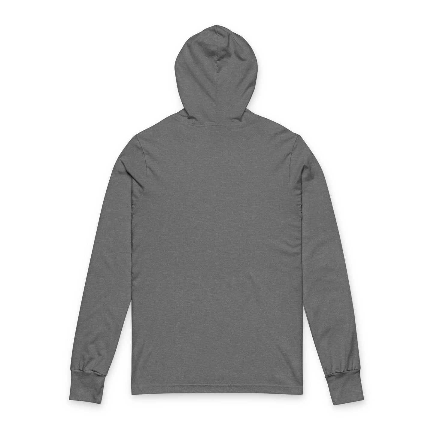 Downhill Ski Hooded Long Sleeve Tee in grey - vintage skier graphic - back side