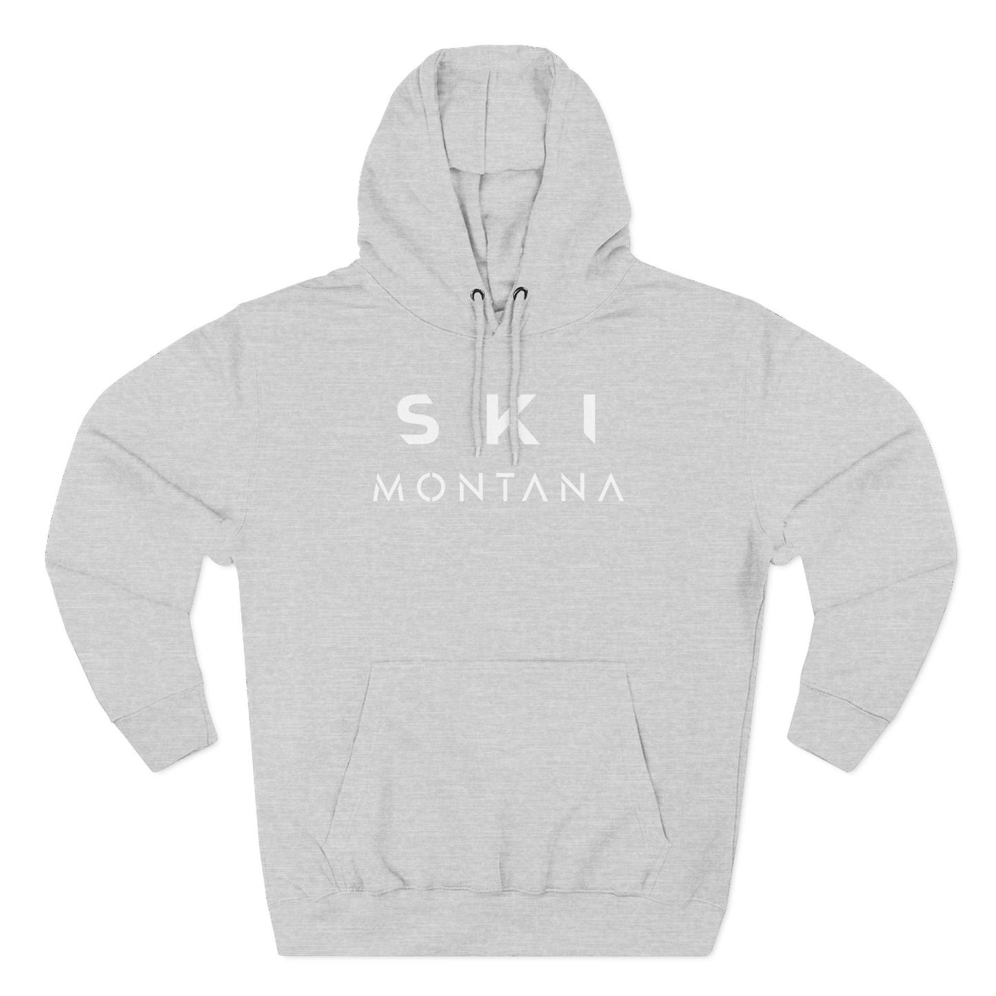 Gray hoodie with 'SKI MONTANA' text on a white background
