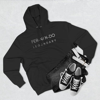 Fernando Legendary black fleece hoodie - styled outfit with jeans and sneakers