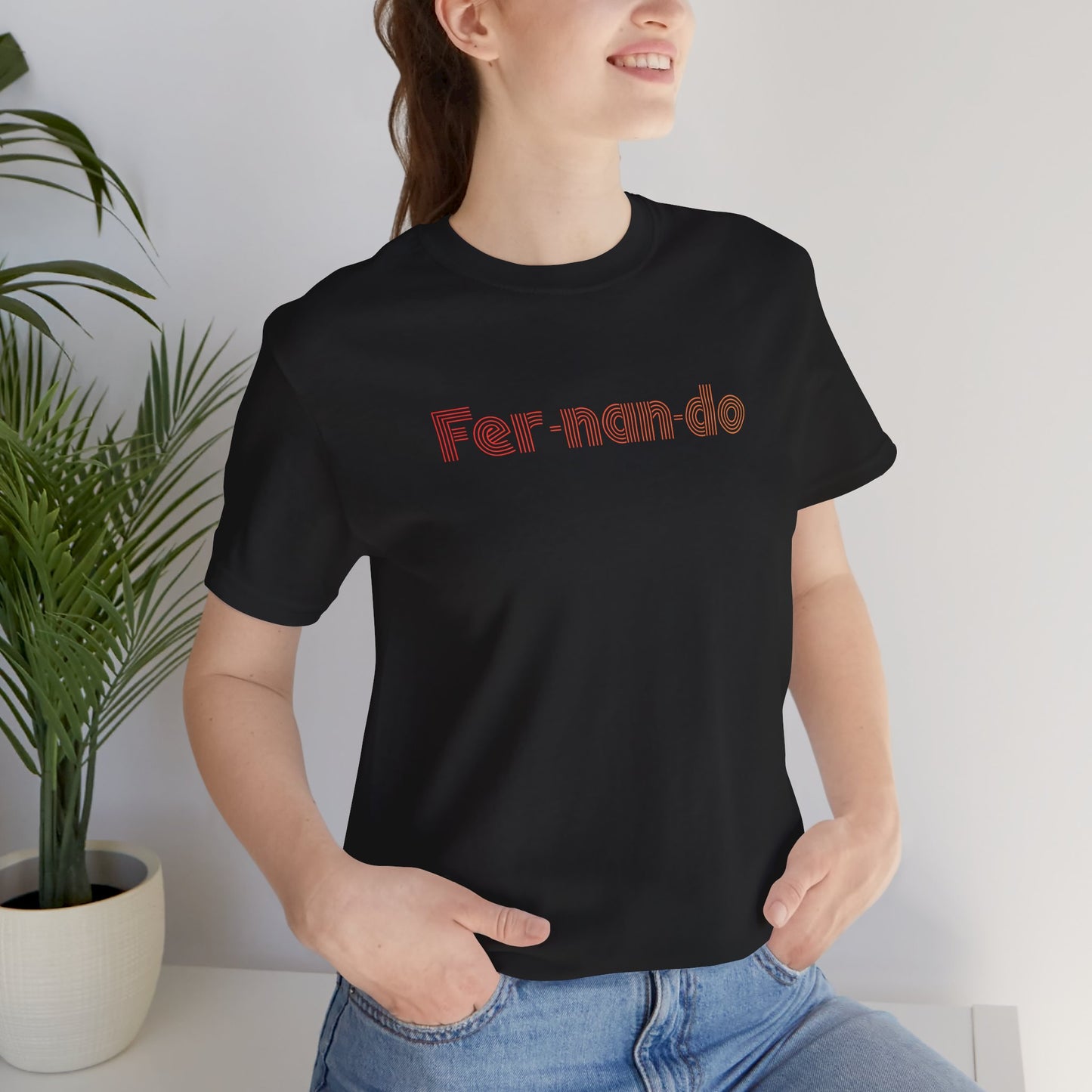 Fernando Legendary graphic t-shirt worn by female model in black